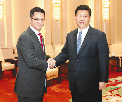 2012年12月27日，中共中央總書記習(xí)近平在北京人民大會(huì)堂會(huì)見(jiàn)第67屆聯(lián)合國(guó)大會(huì)主席耶雷米奇。
