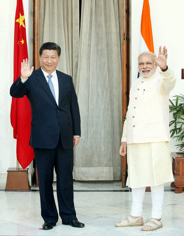 9月18日，國家主席習(xí)近平在新德裡同印度總理莫迪舉行會談。新華社記者 姚大偉 攝