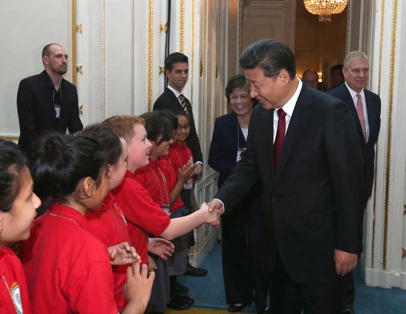10月22日，國家主席習(xí)近平在倫敦出席全英孔子學(xué)院和孔子課堂年會開幕式。新華社記者 龐興雷 攝