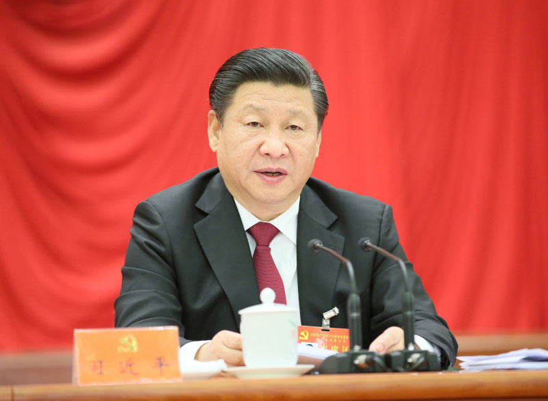 中國(guó)共產(chǎn)黨第十八屆中央委員會(huì)第五次全體會(huì)議，於2015年10月26日至29日在北京舉行。中央委員會(huì)總書(shū)記習(xí)近平作重要講話(huà)。新華社記者 蘭紅光 攝