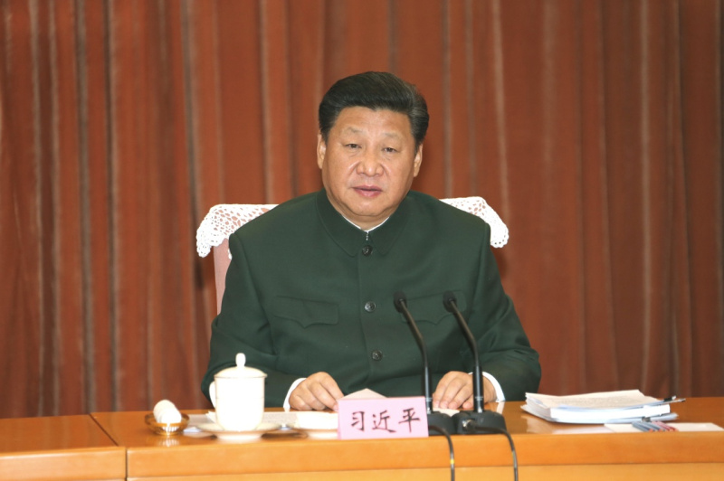 1月11日，中共中央總書記、國(guó)家主席、中央軍委主席習(xí)近平在北京接見調(diào)整組建后的軍委機(jī)關(guān)各部門負(fù)責(zé)同志，代表黨中央和中央軍委，對(duì)新的軍委機(jī)關(guān)成立表示熱烈祝賀。這是習(xí)近平發(fā)表重要講話。新華社記者 李剛 攝