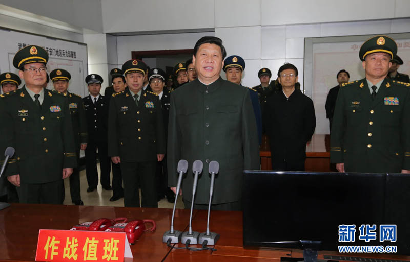 2013年1月29日，習(xí)近平到武警部隊視察。李剛 攝