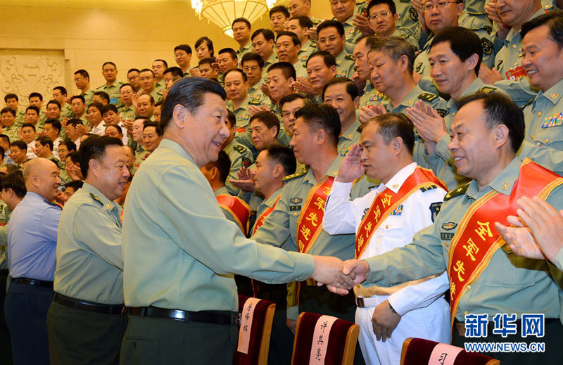 2014年9月22日，習(xí)近平在北京接見全軍參謀長會議代表。李剛攝