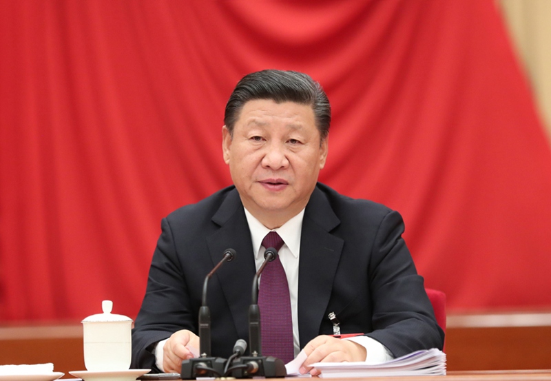 中國(guó)共產(chǎn)黨第十八屆中央委員會(huì)第七次全體會(huì)議，於2017年10月11日至14日在北京舉行。中央委員會(huì)總書記習(xí)近平作重要講話。新華社記者 馬佔(zhàn)成 攝
