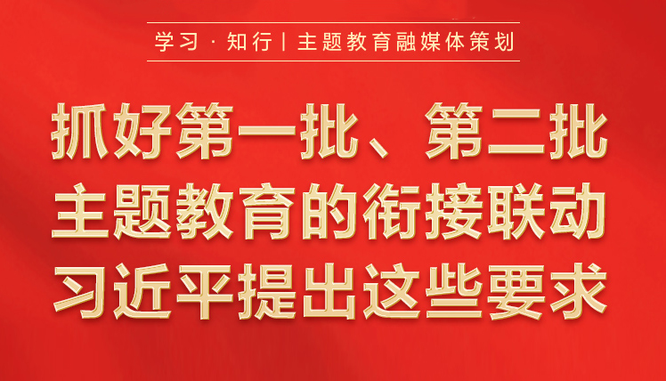 抓好第一批、第二批主題教育的銜接聯(lián)動(dòng)習(xí)近平提出這些要求9月7日，習(xí)近平在黑龍江省哈爾濱市主持召開(kāi)新時(shí)代推動(dòng)?xùn)|北全面振興座談會(huì)并發(fā)表重要講話。對(duì)高質(zhì)量推進(jìn)第二批主題教育提出工作要求。