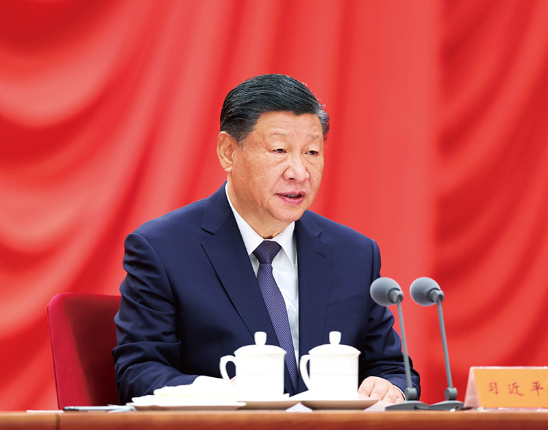 2024年1月8日，中共中央總書記、國家主席、中央軍委主席習(xí)近平在中國共產(chǎn)黨第二十屆中央紀(jì)律檢查委員會第三次全體會議上發(fā)表重要講話。 新華社記者 鞠鵬/攝
