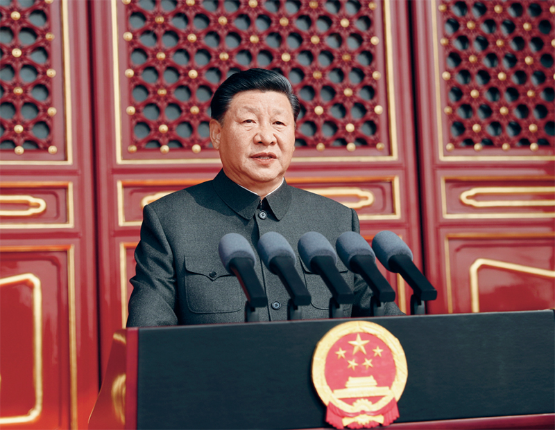 2019年10月1日，慶祝中華人民共和國成立70周年大會在北京天安門廣場隆重舉行。中共中央總書記、國家主席、中央軍委主席習近平發(fā)表重要講話。 新華社記者 鞠鵬/攝